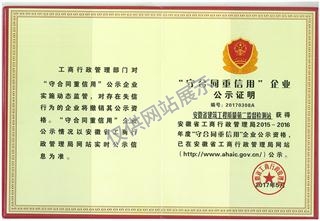 守合同重信用證書