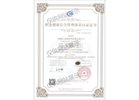 職業(yè)健康安全管理體系認(rèn)證證書